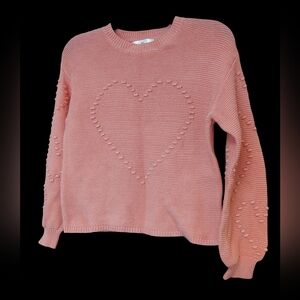 EUC Chloe & Cyrus Heart Patterned Knit Sweater Girls 14
